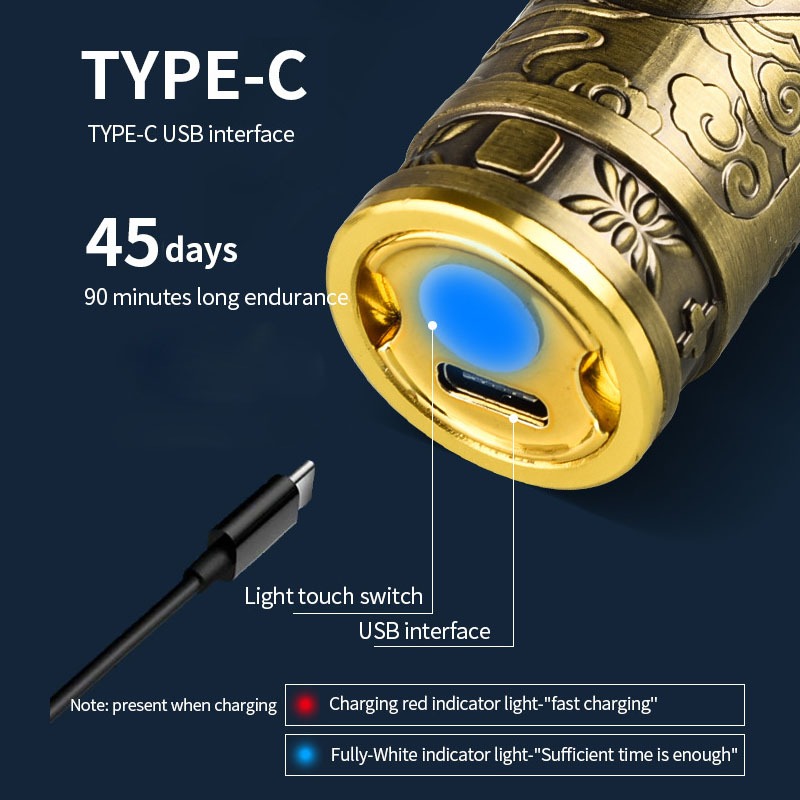 Picture of Vintage T9 Recharge Professional Hair Trimmer metal body with type C fast charging port - Gold