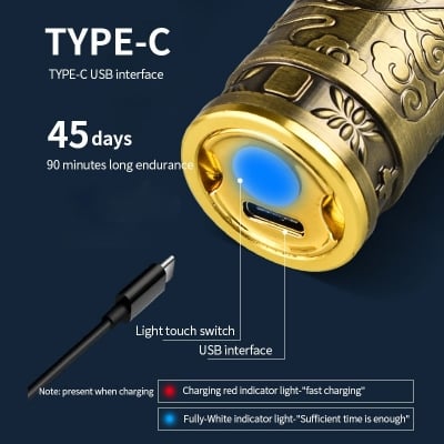 Picture of Vintage T9 Recharge Professional Hair Trimmer metal body with type C fast charging port - Gold