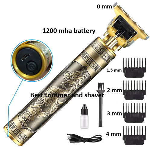 Picture of Vintage T9 Recharge Professional Hair Trimmer metal body with type C fast charging port - Gold