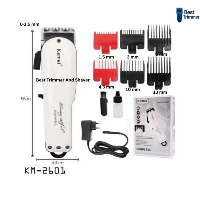 Picture of Kemei Km-2601 Hair Trimmer for Men (White) - White