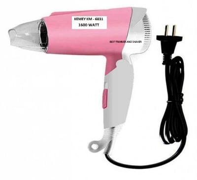 Picture of Kemey Km 6831 Professional Foldable Hot and Cool Hair Dryer 1600 watts - Multicolor