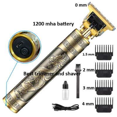 Picture of Vintage T9 Recharge Professional Hair Trimmer metal body with type C fast charging port - Gold
