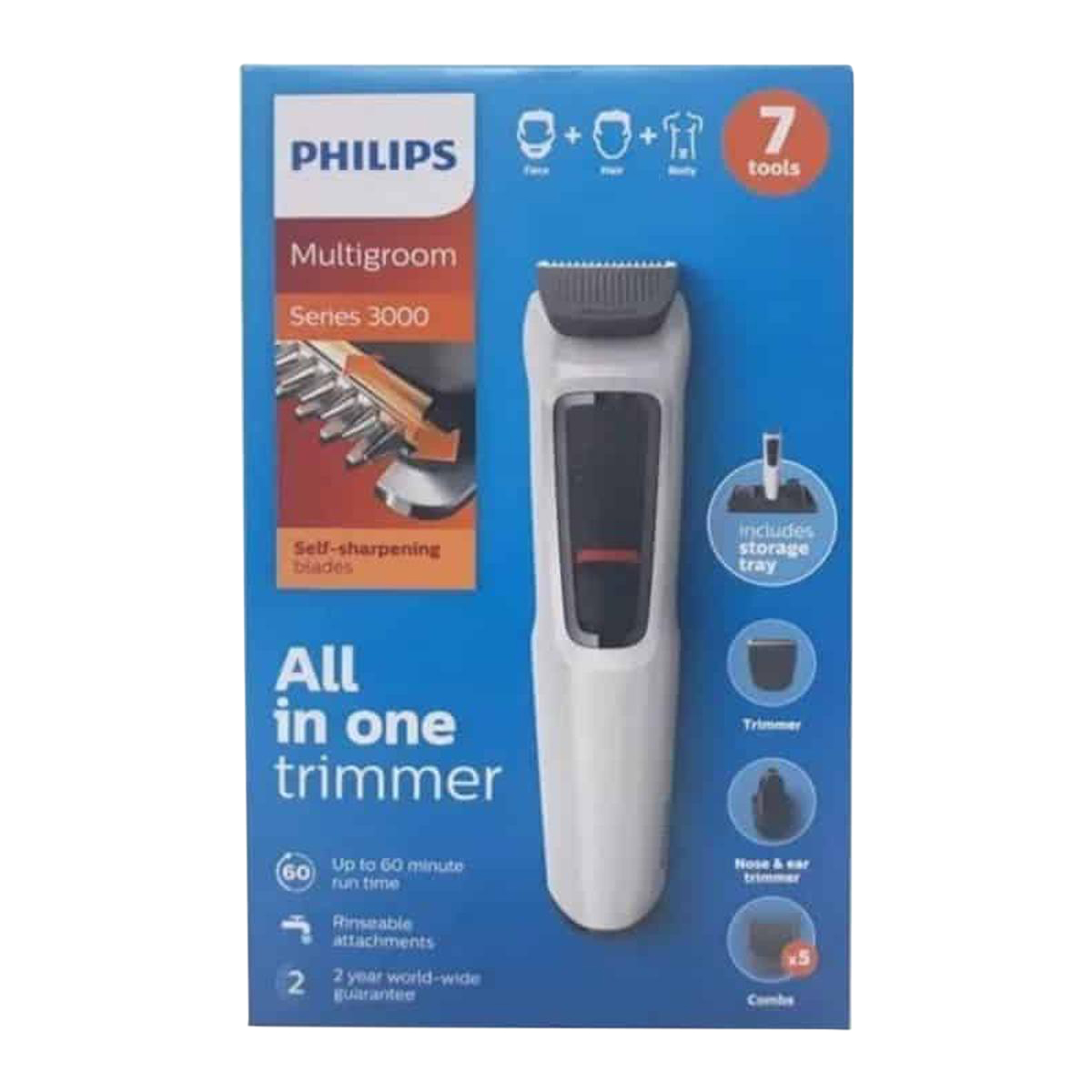 Picture of Philips MG3721/65 Multigroom 7-in-1 Face, Hair and Body Series 3000 for Men - White