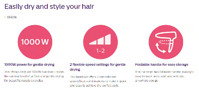 Picture of Philips HP8108/00 DryCare Hair Dryer for Women - Multicolor
