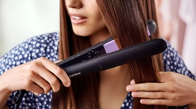 Picture of Philips BHS377/00 StraightCare Essential ThermoProtect Straightener for Women - Black