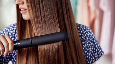 Picture of Philips BHS377/00 StraightCare Essential ThermoProtect Straightener for Women - Black