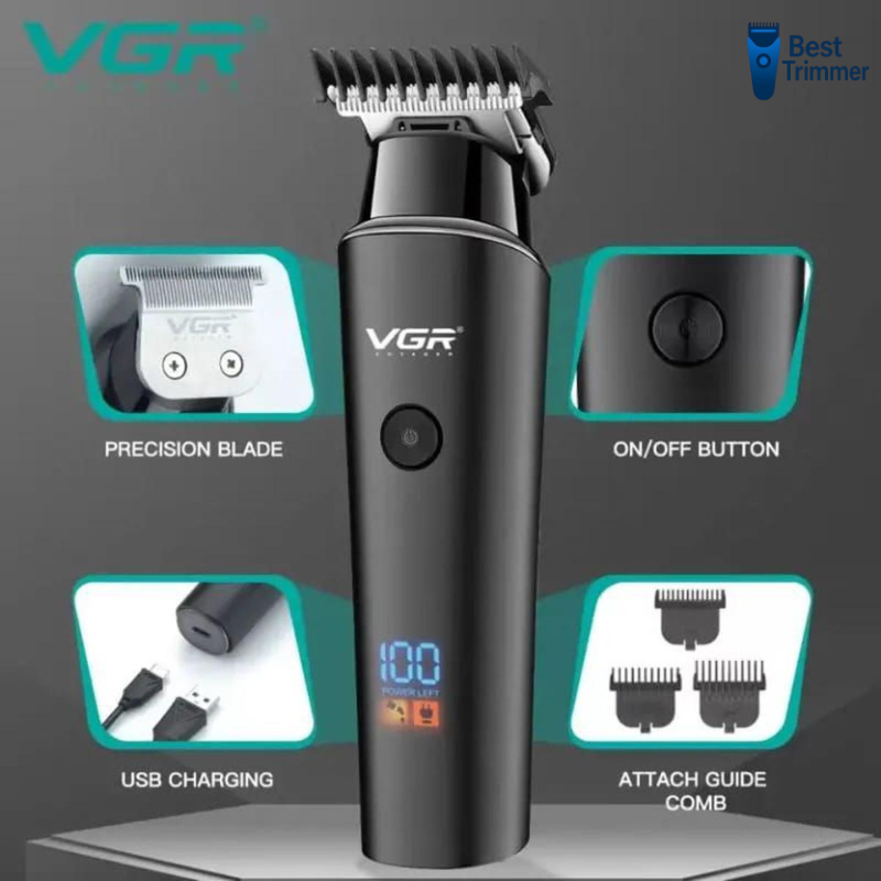 Picture of VGR V-937 Professional Rechargeable Electric Hair Trimmer With Metal Blade - Multicolor