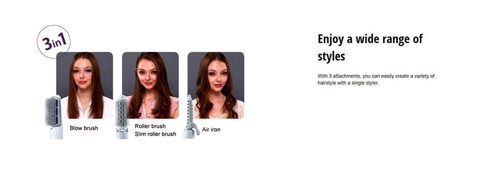 Picture of Panasonic EH-KA31 Multi Hair Styler 3 in 1 for Women - White