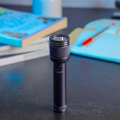 Picture of Geepas GFL51078 USB Rechargeable Waterproof LED Flashlight - Black