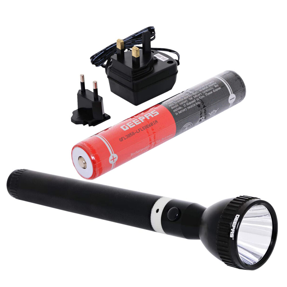 Picture of Geepas GFL3858 Rechargeable LED Flashlight - Black