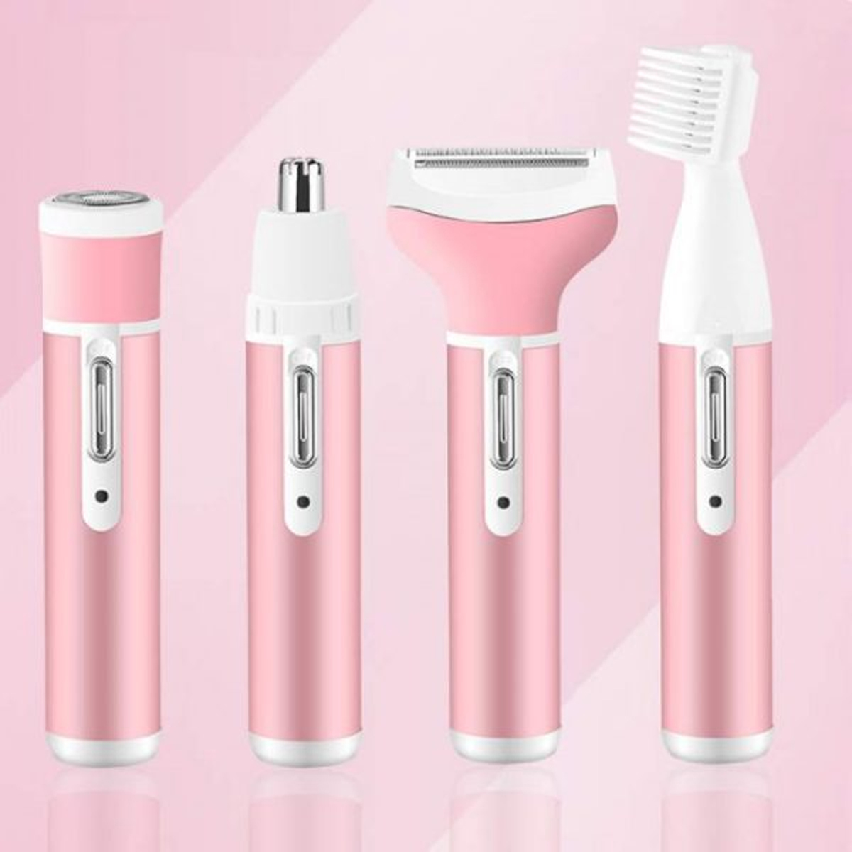 Picture of Kemei KM-6637 Multifunctional 4 in 1 Rechargeable woman body shaver Beard Eyebrow, Nose Trimmer set Female Electric shaver - Multicolor