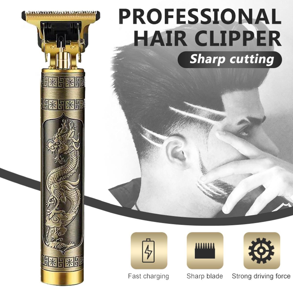 Picture of Vintage T9 Hair Cutting Machine Hair Trimmer Recharge metal body Professional Cordless Hair Trimmer - Gold