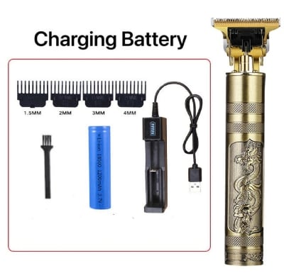 Picture of Vintage T9 Hair Cutting Machine Hair Trimmer Recharge metal body Professional Cordless Hair Trimmer - Gold