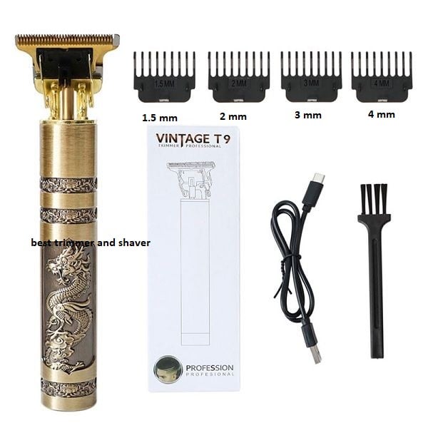 Picture of Vintage T9 Hair Cutting Machine Hair Trimmer Recharge metal body Professional Cordless Hair Trimmer - Gold