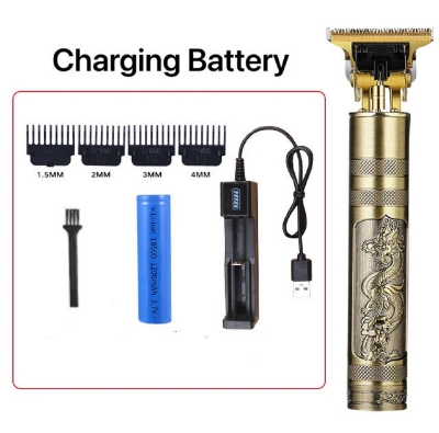 Picture of HTC Vintage T9 Hair Cutting Machine Hair Trimmer Recharge metal body Professional Cordless Hair Trimmer - Gold