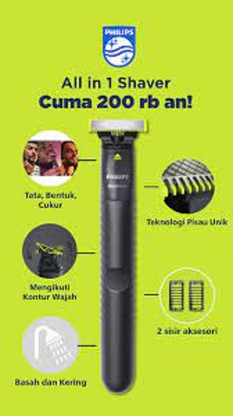 Picture of Philips OneBlade Face FQ1424/10 Trimmer Electric Beard Razor for Men Rechargeable Precision Trimmer for Smooth Skin Comfort Trimmer - Grey