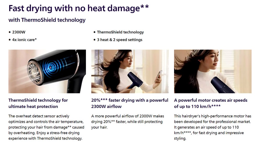 Picture of Philips BHD510/03 Essential DryCare Hair Dryer 5000 Series for Women - Black