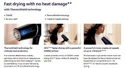 Picture of Philips BHD510/03 Essential DryCare Hair Dryer 5000 Series for Women - Black
