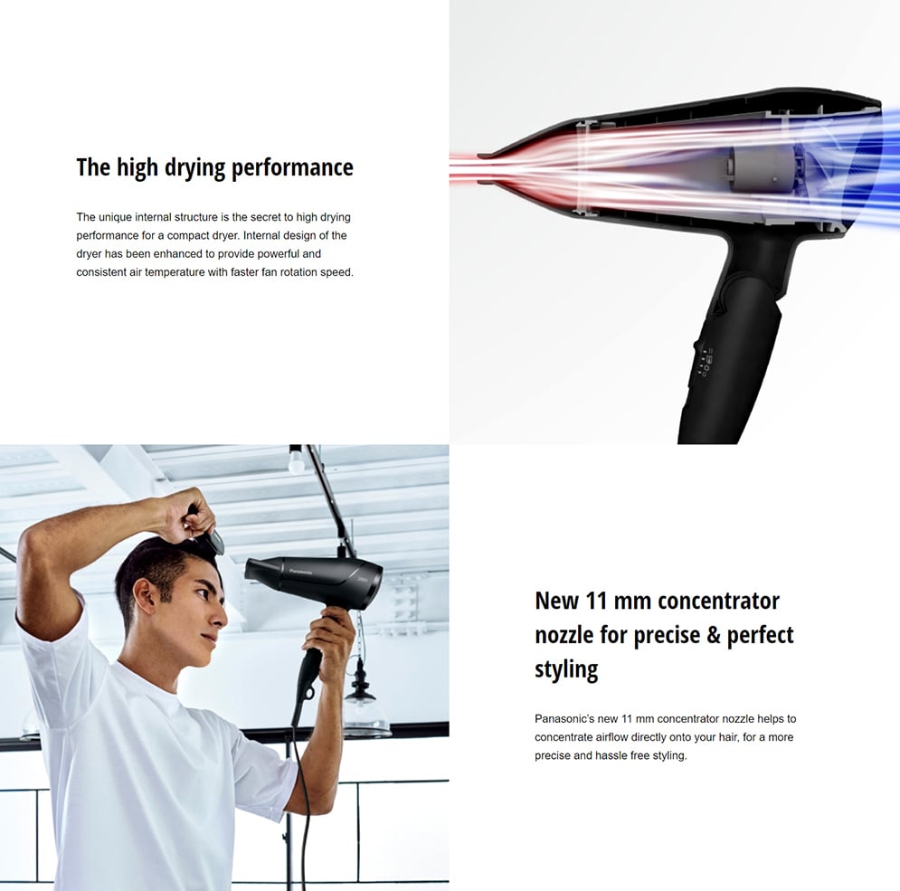 Picture of Panasonic EH-ND65 Compact Hair Dryer Powerful Fast Drying for Women - Black