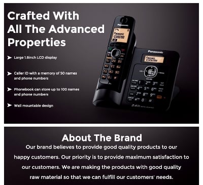 Picture of Panasonic KX-TG3811SX Single Line Digital Cordless Telephone - Black