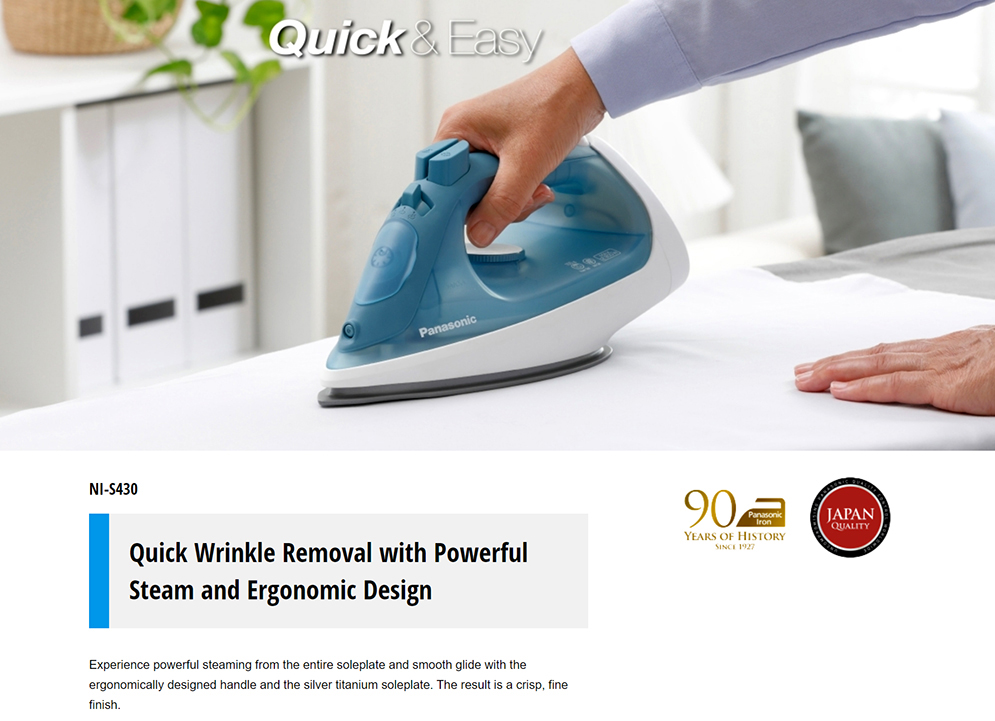 Picture of Panasonic NI-S430 Steam Iron with Powerful Steam Quick & Easy - Multicolor