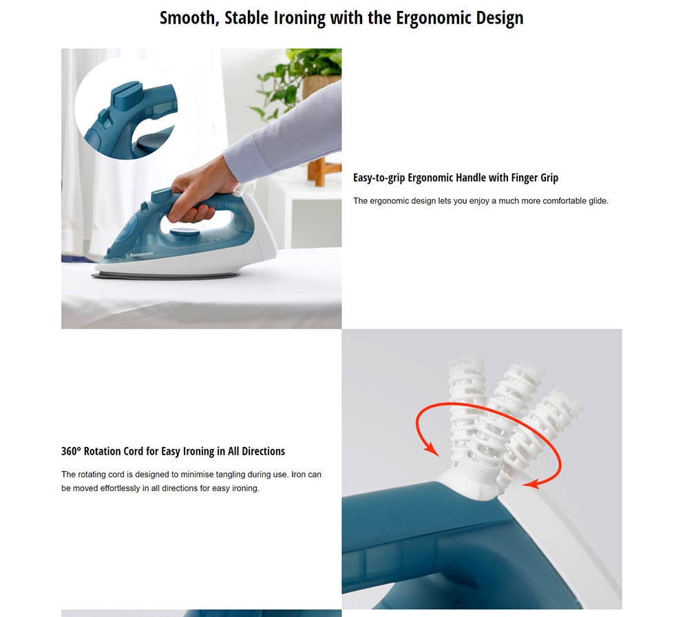 Picture of Panasonic NI-S430 Steam Iron with Powerful Steam Quick & Easy - Multicolor