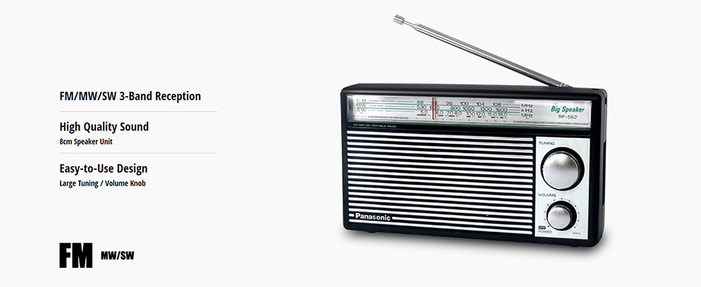 Picture of Panasonic RF-562DD2 Portable FM/MW/SW 3-Band Reception and Radio - Multicolor