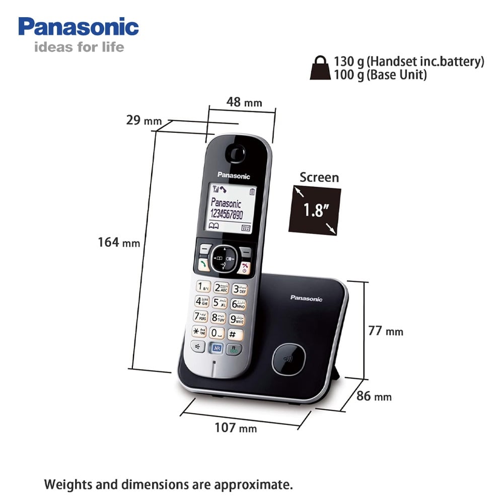Picture of Panasonic KX-TG6811 Digital Cordless Telephone - Black