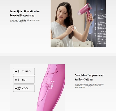Picture of Panasonic EH-ND57 Silent Hair Dryer Comfortable and Quiet Blow Drying for Women - Multicolor
