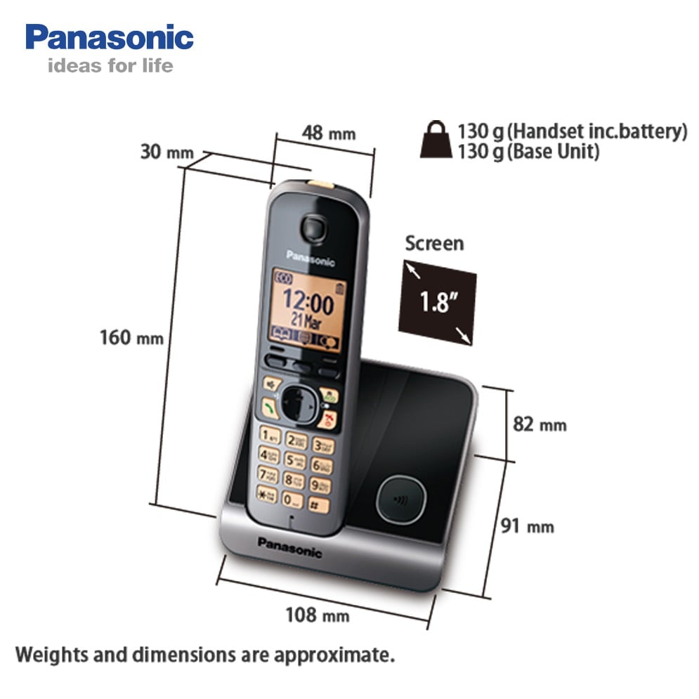 Picture of Panasonic KX-TG6711 Digital Cordless Telephone - Black