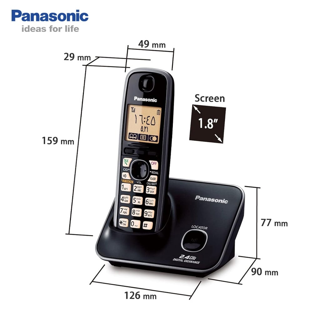 Picture of Panasonic KX-TG3712SX Digital Cordless Telephone - Black