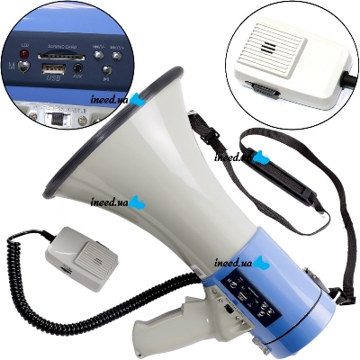Picture of Show ER-66 USB Hand Mike Megaphone with Built-in Siren - Multicolor