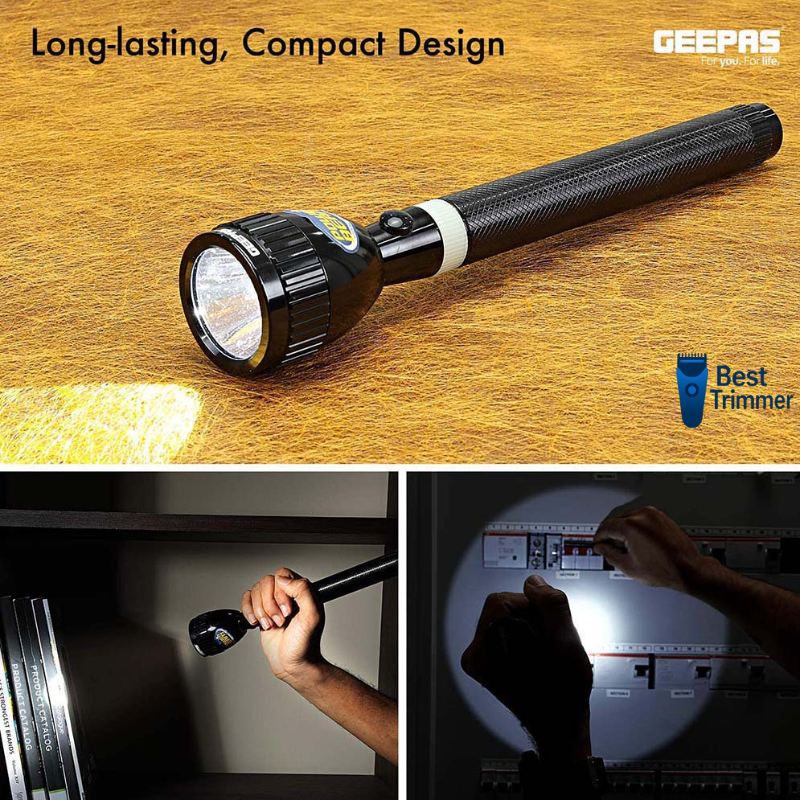 Picture of Geepas GFL3827 Rechargeable LED Flashlight - Black