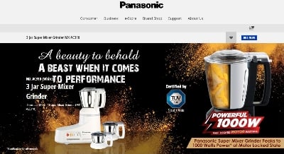 Picture of Panasonic MX-AC310 Heavy Duty Super Mixer Grinder | 1000 Watt - White