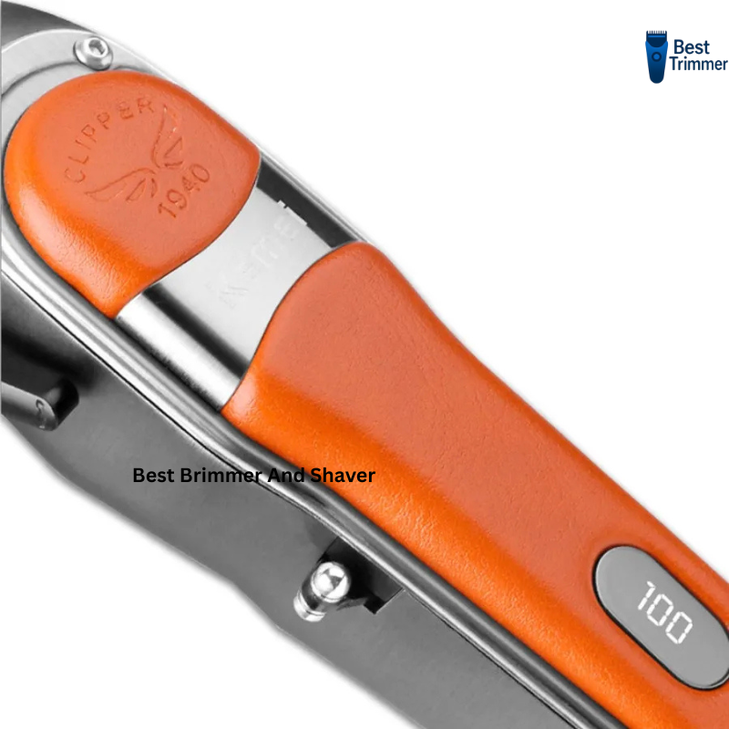 Picture of Kemei KM-1940 Adjustable Hair Trimmer Rechargeable Electric Cutting Machine Golden Metal Body Carbon Steel Blade Hair Clipper