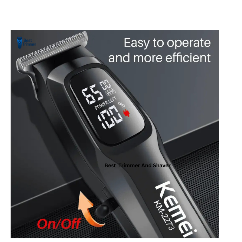 Picture of KEMEI KM-2273 Professional Men's Hair Cutting Machine Wireless Trimmer LED Display Home Haircut 1800mah Lithium Battery