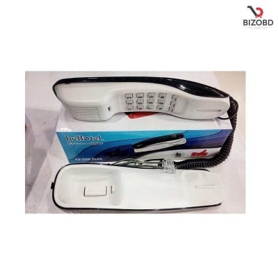 Picture of HelloTel TS-200 Plus Telephone White, Black & Maroon Color - Black