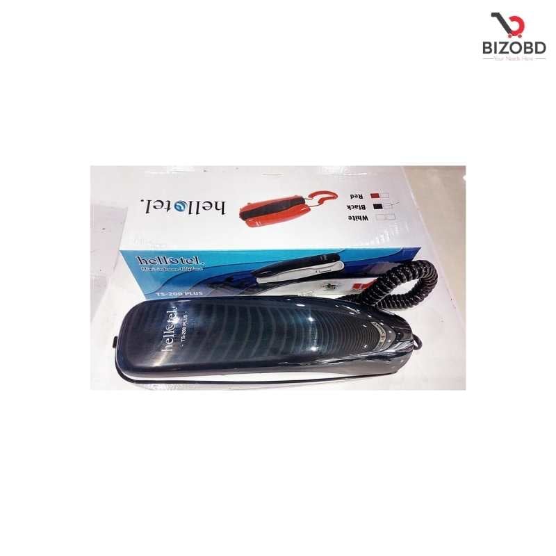 Picture of HelloTel TS-200 Plus Telephone White, Black & Maroon Color - Black