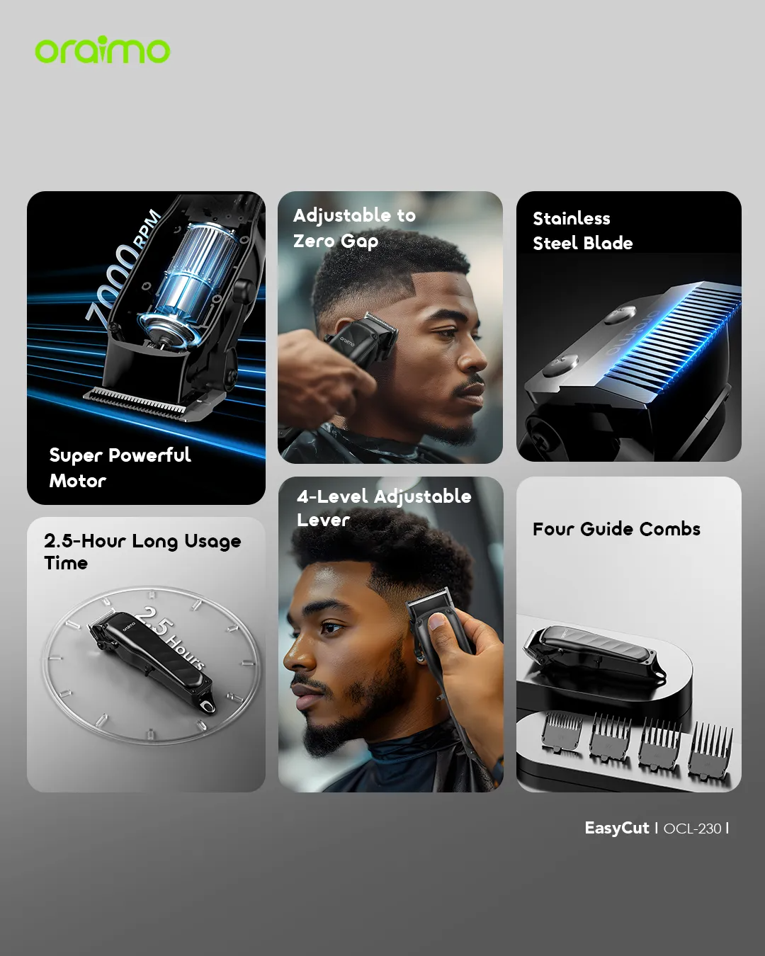 Picture of Oraimo OCL-230 Professional Cordless Hair Clipper atar seo tag ki