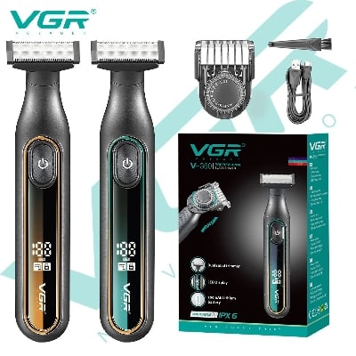 Picture of VGR 360 Hair Trimmer Waterproof Household Rechargeable Adjustable Hair Trimmer Full Body Washable Reciprocating Men's Trimmer