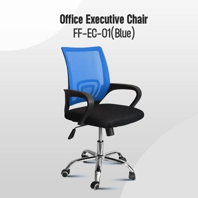 Picture of Furniture Finds FF-EC-01ss Blue smart office Executive Chair (SS Base)