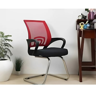 Picture of Furniture Finds Visitor Chair FF-VC-02 Red (Smart Office Visitor Chaina mesh Chair)