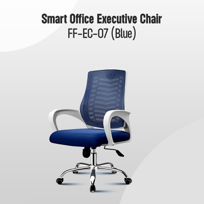 Picture of Furniture Finds FF-EC-07 (V-Mesh)  smart office Executive Chair (White & Blue)