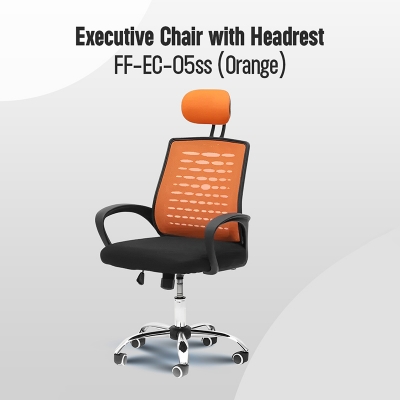 Picture of Furniture Finds FF-EC-05ss Executive chair with headrest  (Orange)