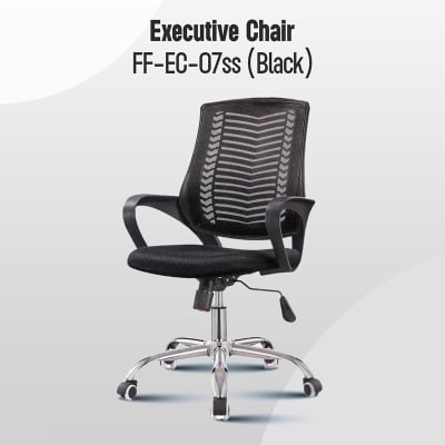 Picture of Furniture Finds FF-EC-07ss (V-Mesh Black) Executive Chair