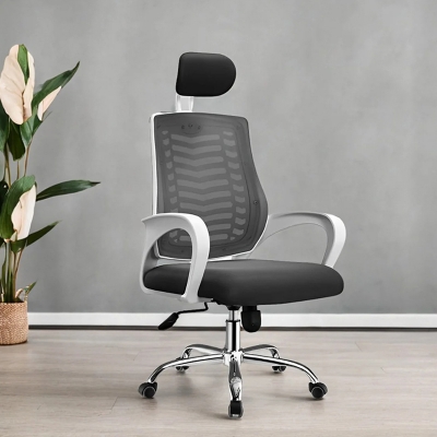 Picture of Furniture Finds FF-EC-07SS (Black&White) Smart Office Executive Chair (V-Mesh)