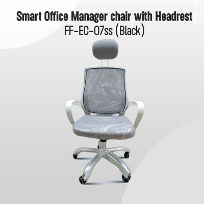 Picture of Furniture Finds FF-ec-07ss (Full White) smart Office Executive Chair with Headrest (V-Mesh) (White)