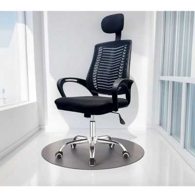 Picture of Furniture Finds FF Ec-07SB [V-MESH] Black Smart Executive office Chair With Head Rest