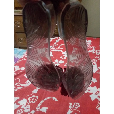 Picture of ‎Summer Sandals Women's Shoes Sandals Women's Summer Cyber Celebrity Flat Jelly Shoes Fish-toe Shoes Beach Women's Fashion (Red)
