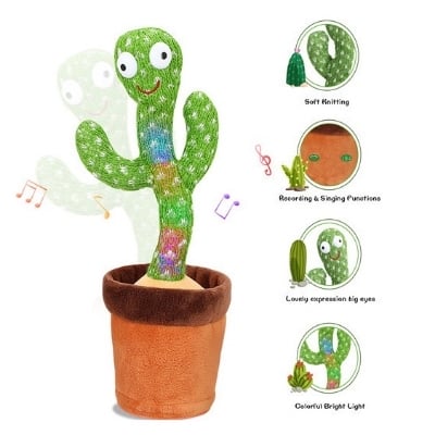 Picture of Cactus Dancing Toys Funny Educational Toy Rechargeable  By Gift Corner Shopping - Multicolor